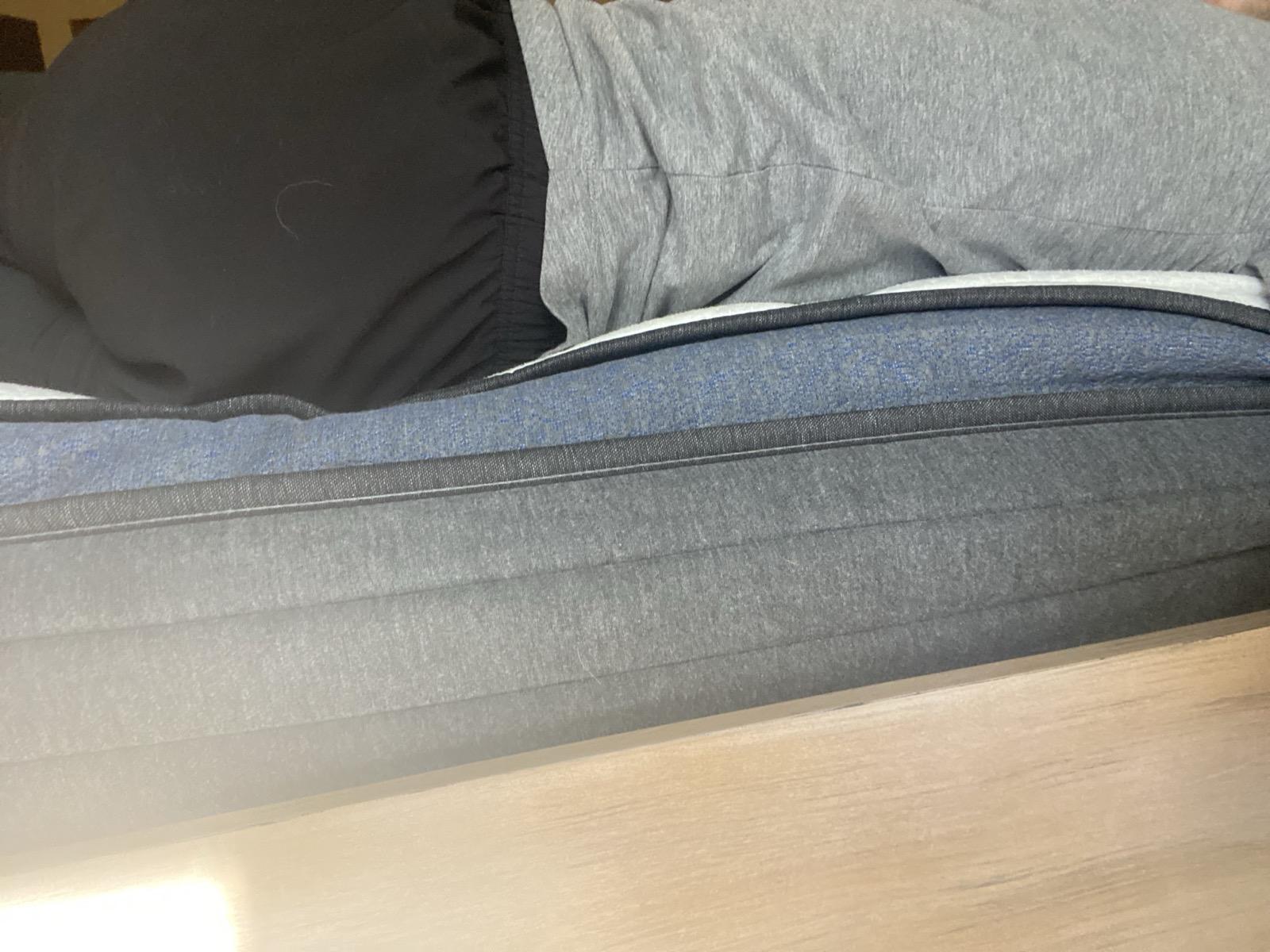Testing sleeping near edge of Helix Midnight Luxe